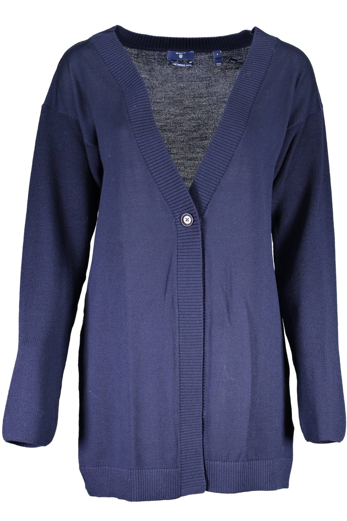 Gant Elegant Blue Wool Long Sleeve Cardigan Gant