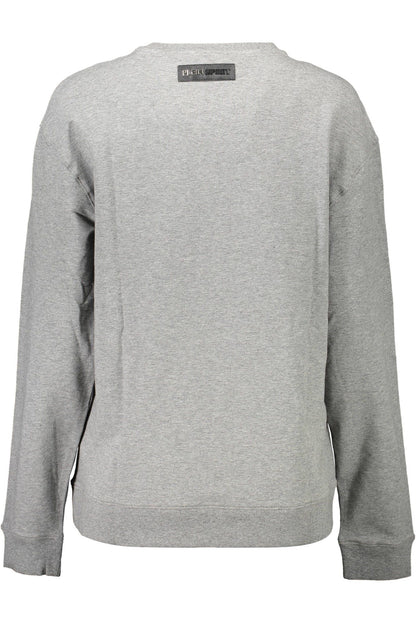 Plein Sport Chic Gray Contrast Detail Sweatshirt Plein Sport