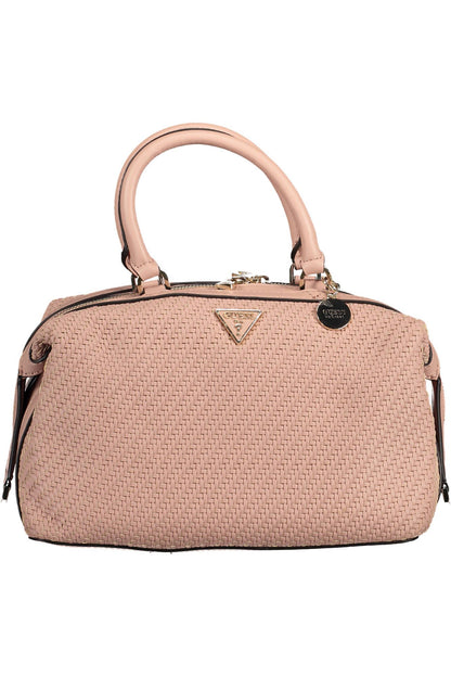 Guess Jeans Chic Pink Satchel with Contrasting Details Guess Jeans