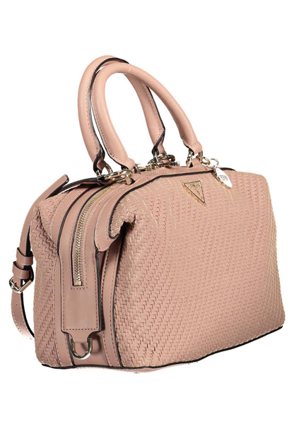 Guess Jeans Chic Pink Satchel with Contrasting Details Guess Jeans