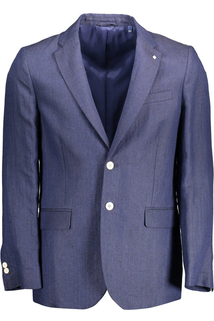 Gant Elegant Blue Linen Classic Jacket Gant