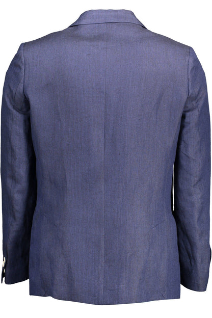 Gant Elegant Blue Linen Classic Jacket Gant