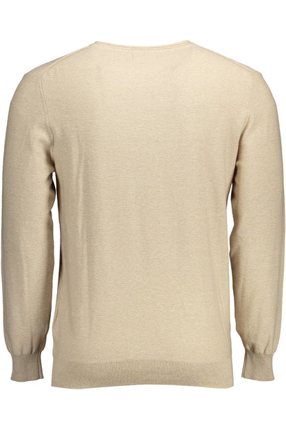 Gant Elegant Beige Crew-Neck Sweater with Embroidery Gant