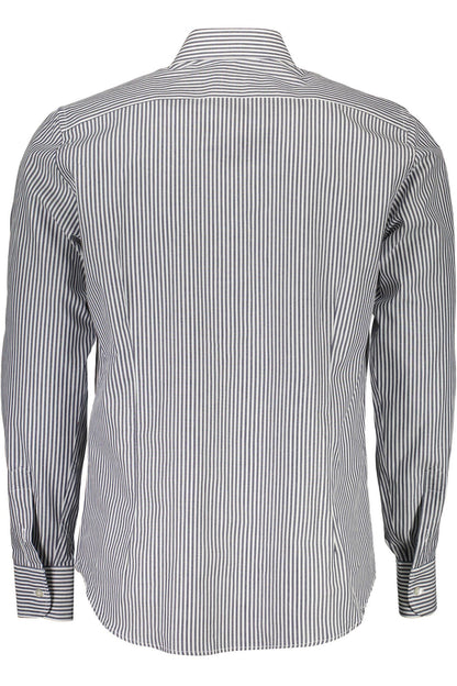 La Martina Elegant Blue Cotton Long Sleeve Shirt La Martina