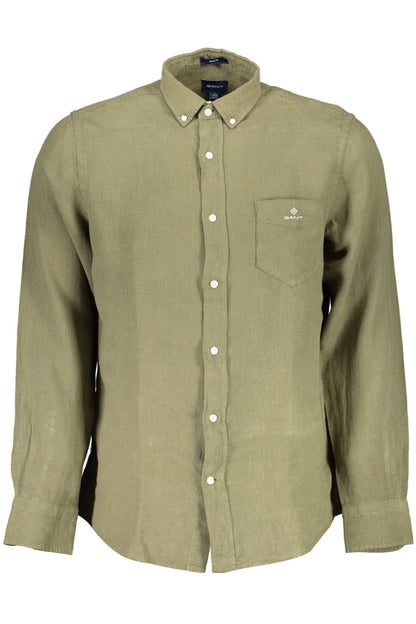 Gant Summer Green Linen Short Sleeve Shirt Gant