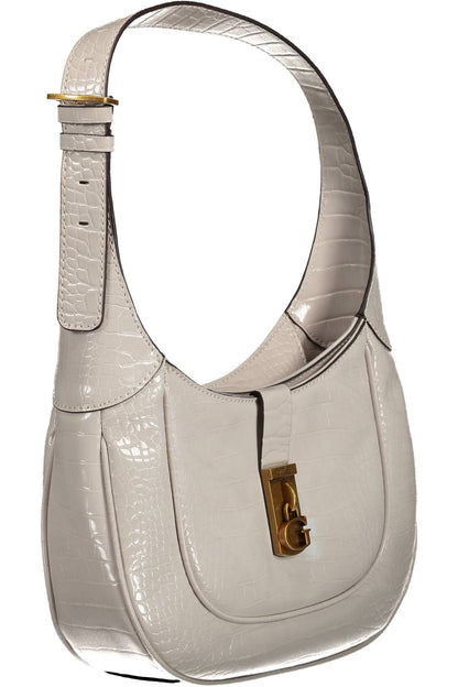 Guess Jeans Chic Gray Shoulder Bag with Contrasting Details Guess Jeans