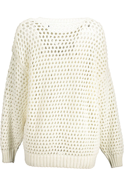 Gant Elegant White Perforated Crewneck Sweater Gant