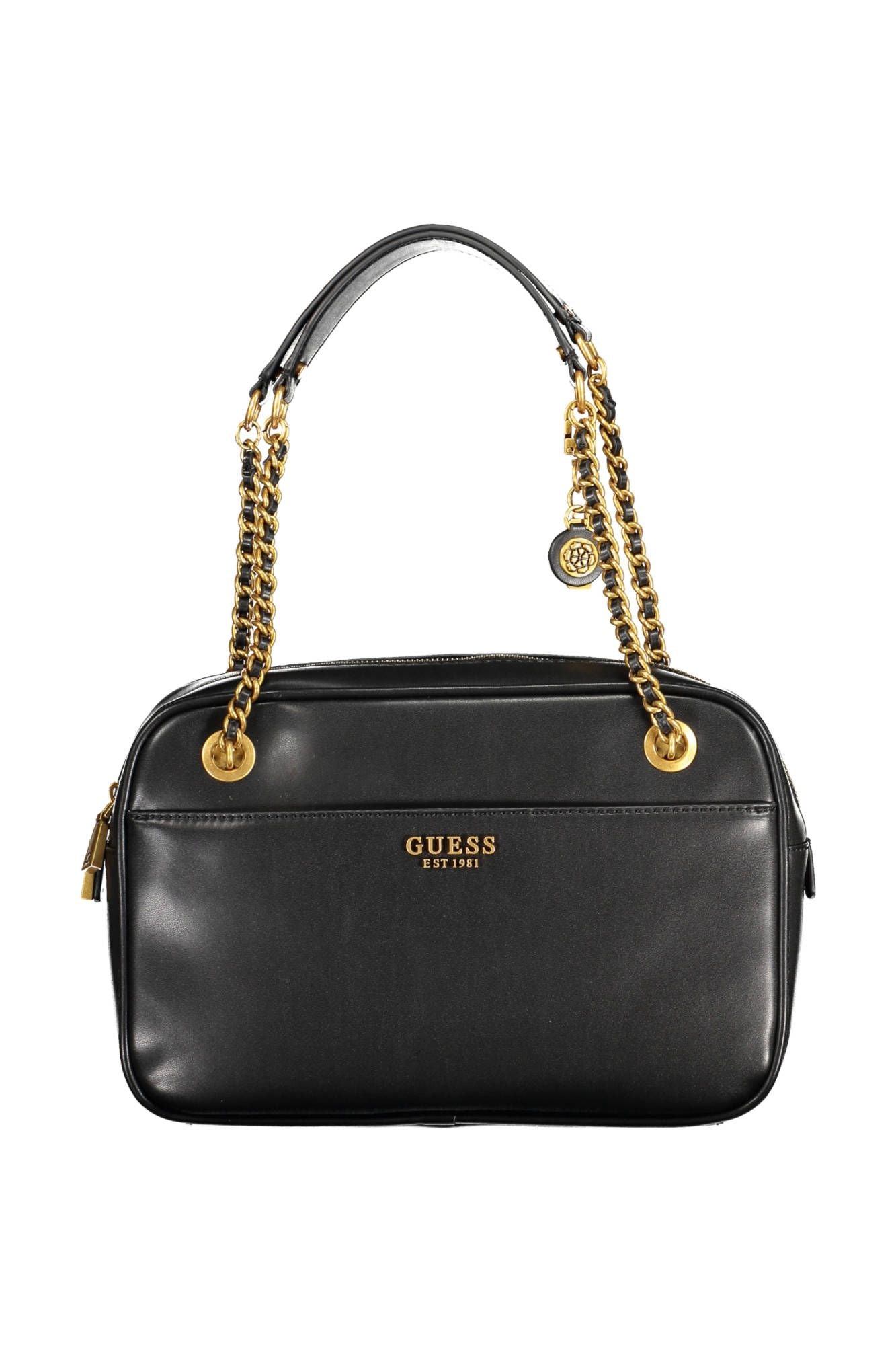 Guess Jeans Elegant Black Chain Shoulder Bag Guess Jeans