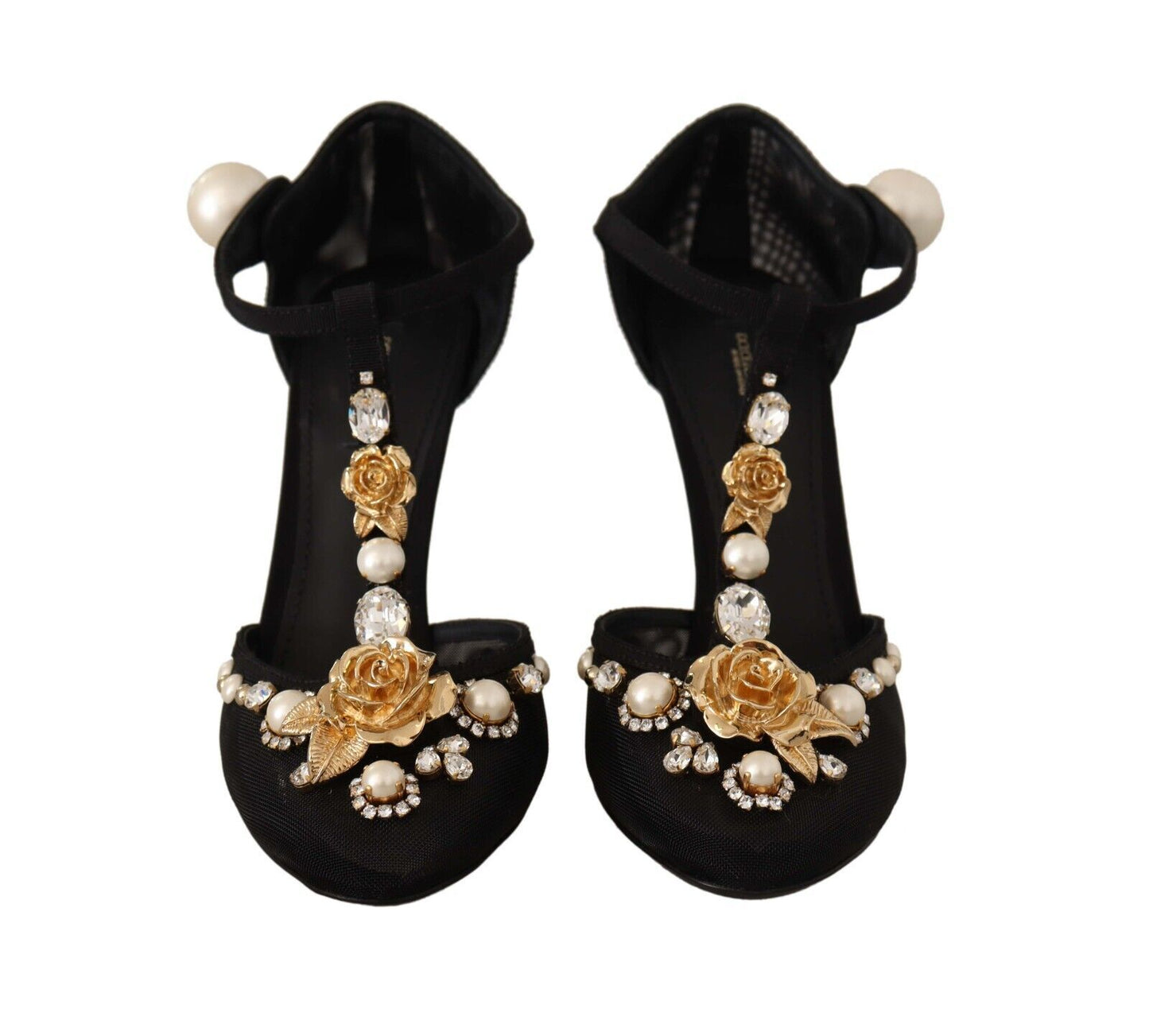 Dolce & Gabbana Elegant Embellished T-Strap Heels Sandals Dolce & Gabbana