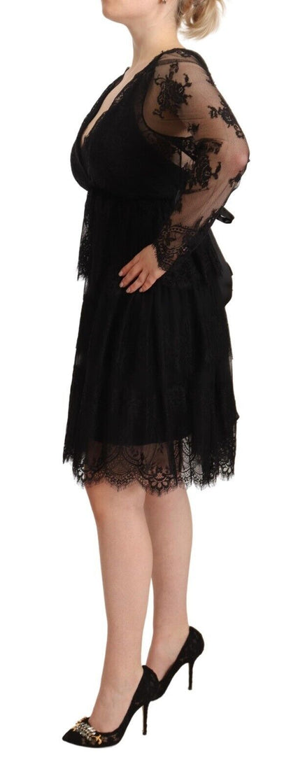 Aniye By Elegant Floral Lace Long Sleeve Shift Dress Aniye By