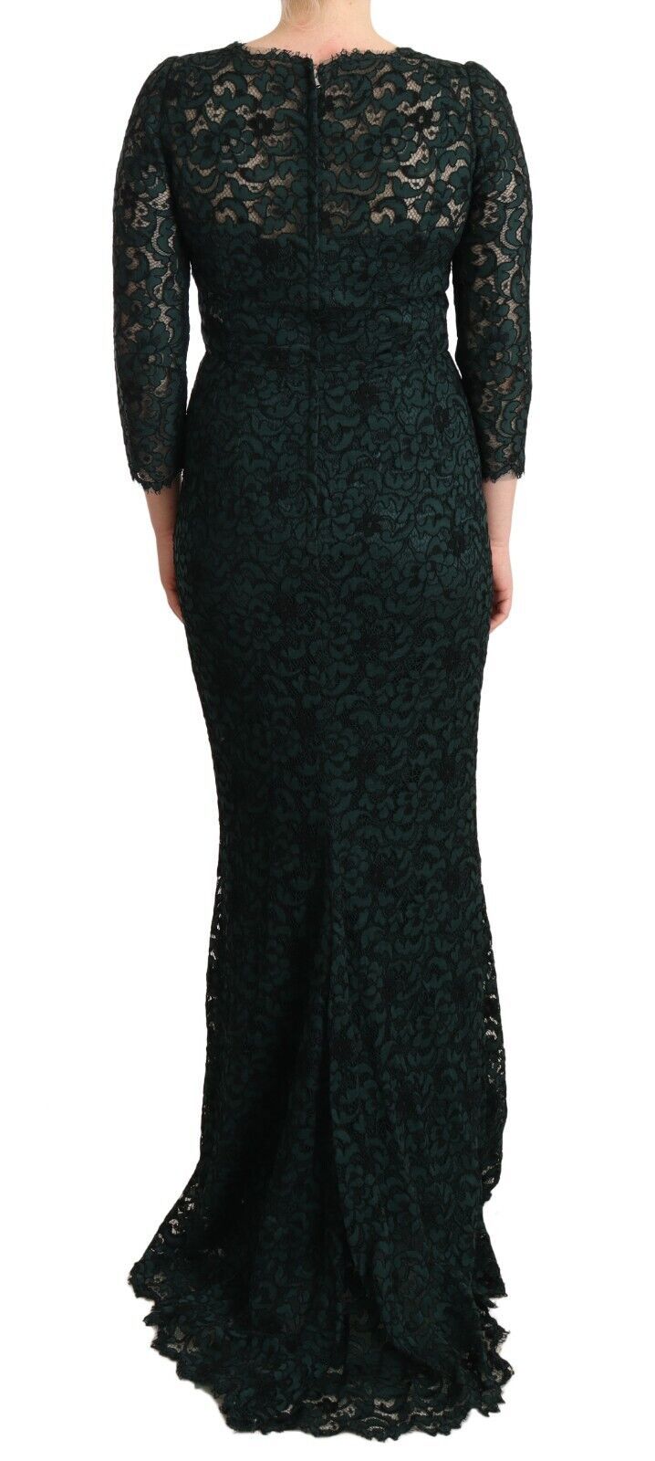 Dolce & Gabbana Elegant Lace Floor-Length V-Neck Dress Dolce & Gabbana