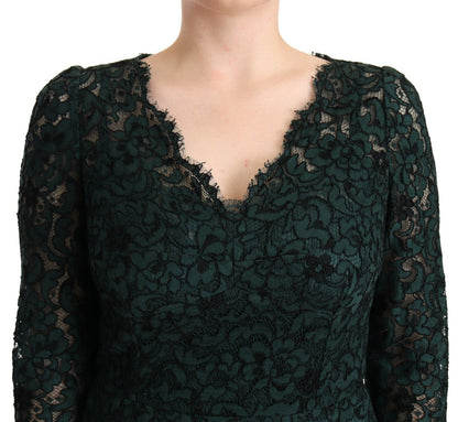 Dolce & Gabbana Elegant Lace Floor-Length V-Neck Dress Dolce & Gabbana