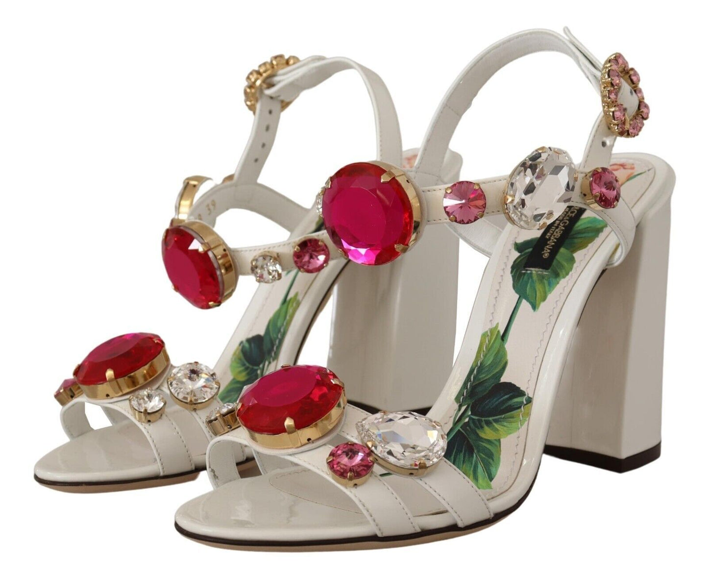 Dolce & Gabbana Keira Crystal-Embellished Ankle Strap Heels Dolce & Gabbana