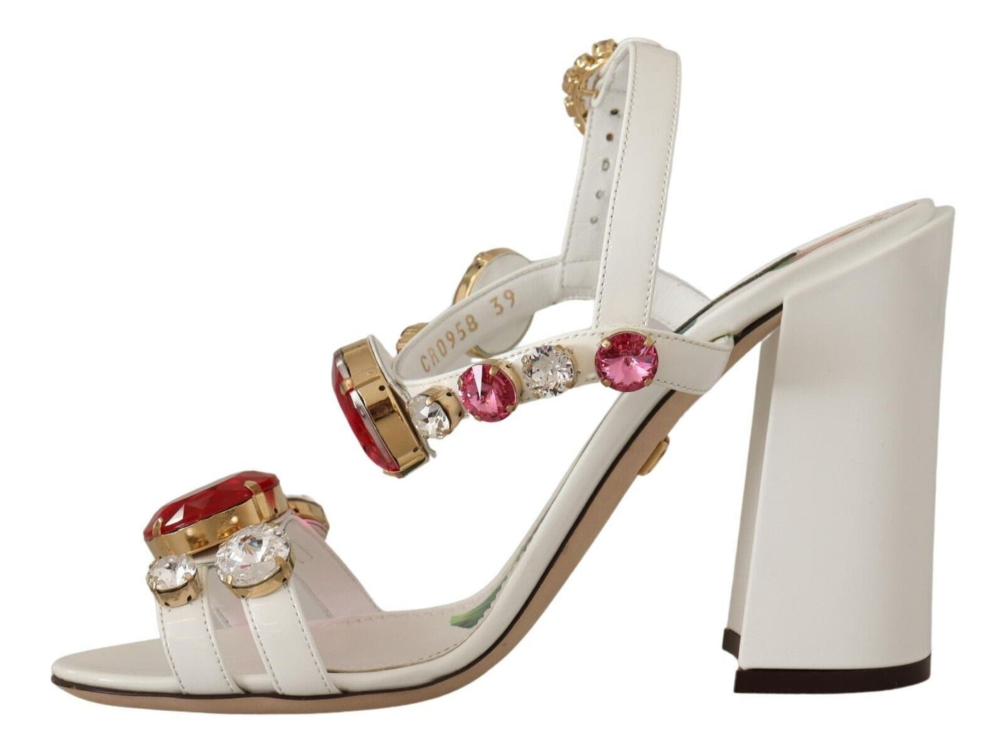 Dolce & Gabbana Keira Crystal-Embellished Ankle Strap Heels Dolce & Gabbana