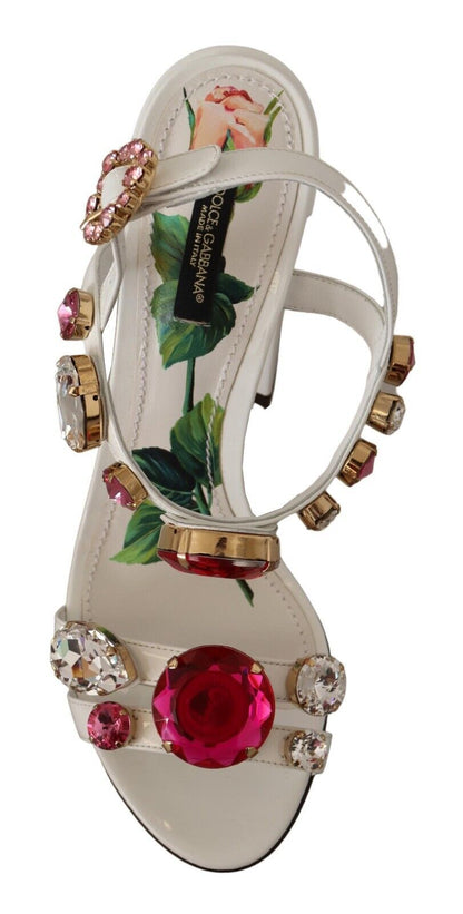 Dolce & Gabbana Keira Crystal-Embellished Ankle Strap Heels Dolce & Gabbana