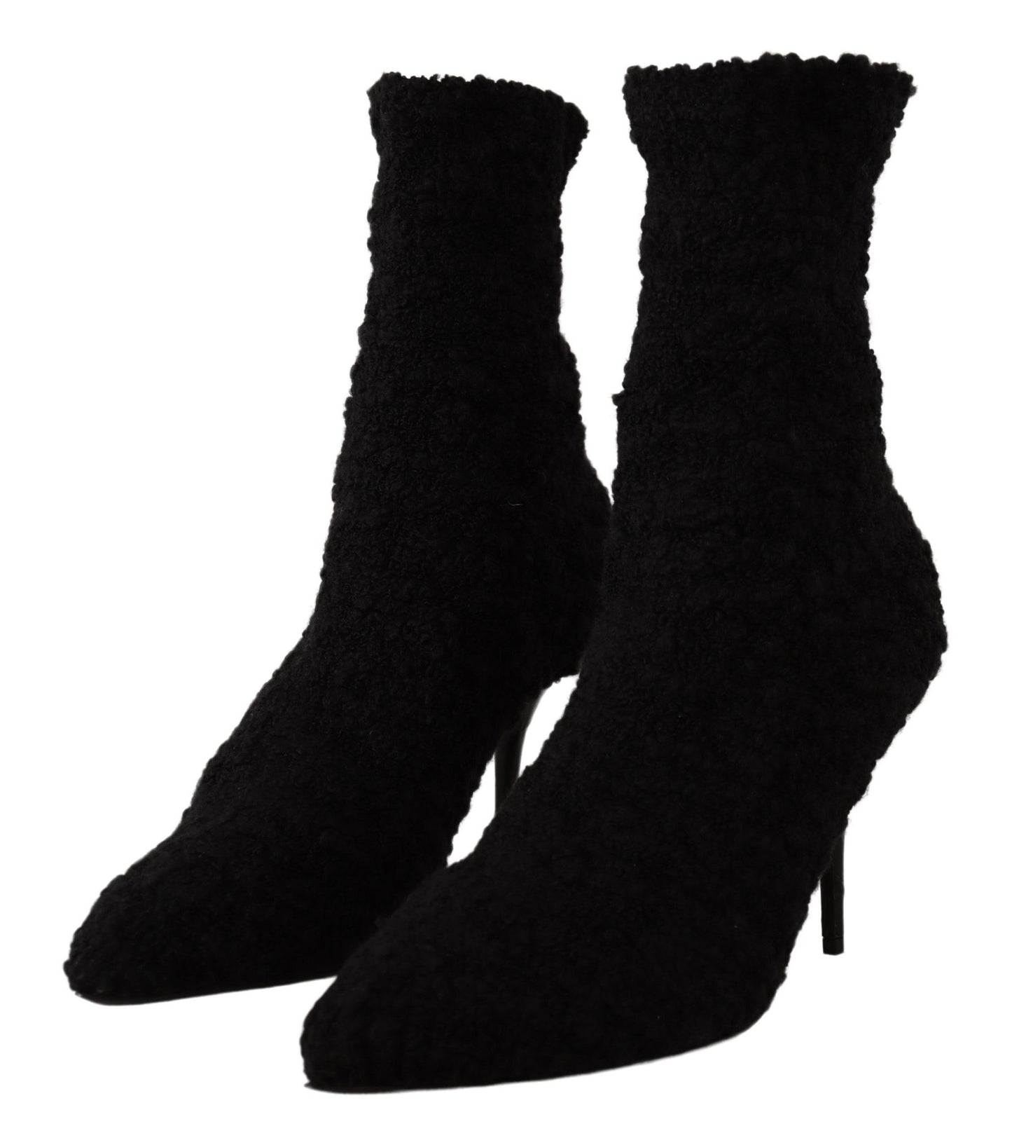 Dolce & Gabbana Elegant Black Mid-Calf Viscose Boots Dolce & Gabbana