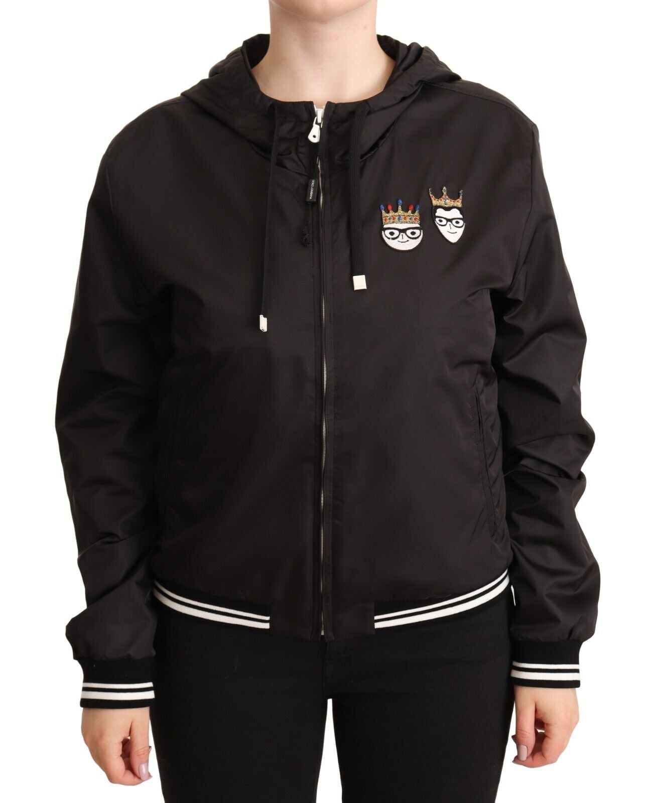 Dolce & Gabbana Elegant Black Bomber Jacket with Hood Dolce & Gabbana