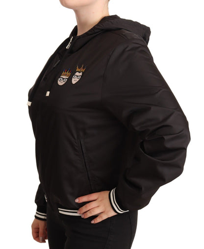 Dolce & Gabbana Elegant Black Bomber Jacket with Hood Dolce & Gabbana