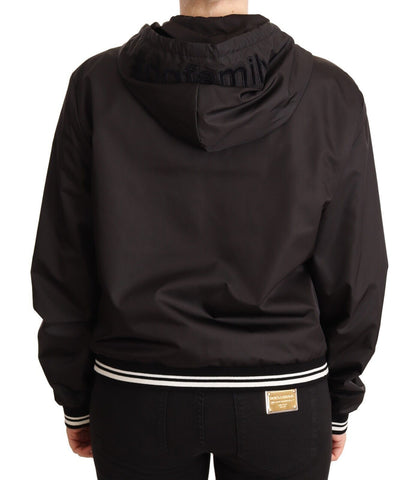 Dolce & Gabbana Elegant Black Bomber Jacket with Hood Dolce & Gabbana