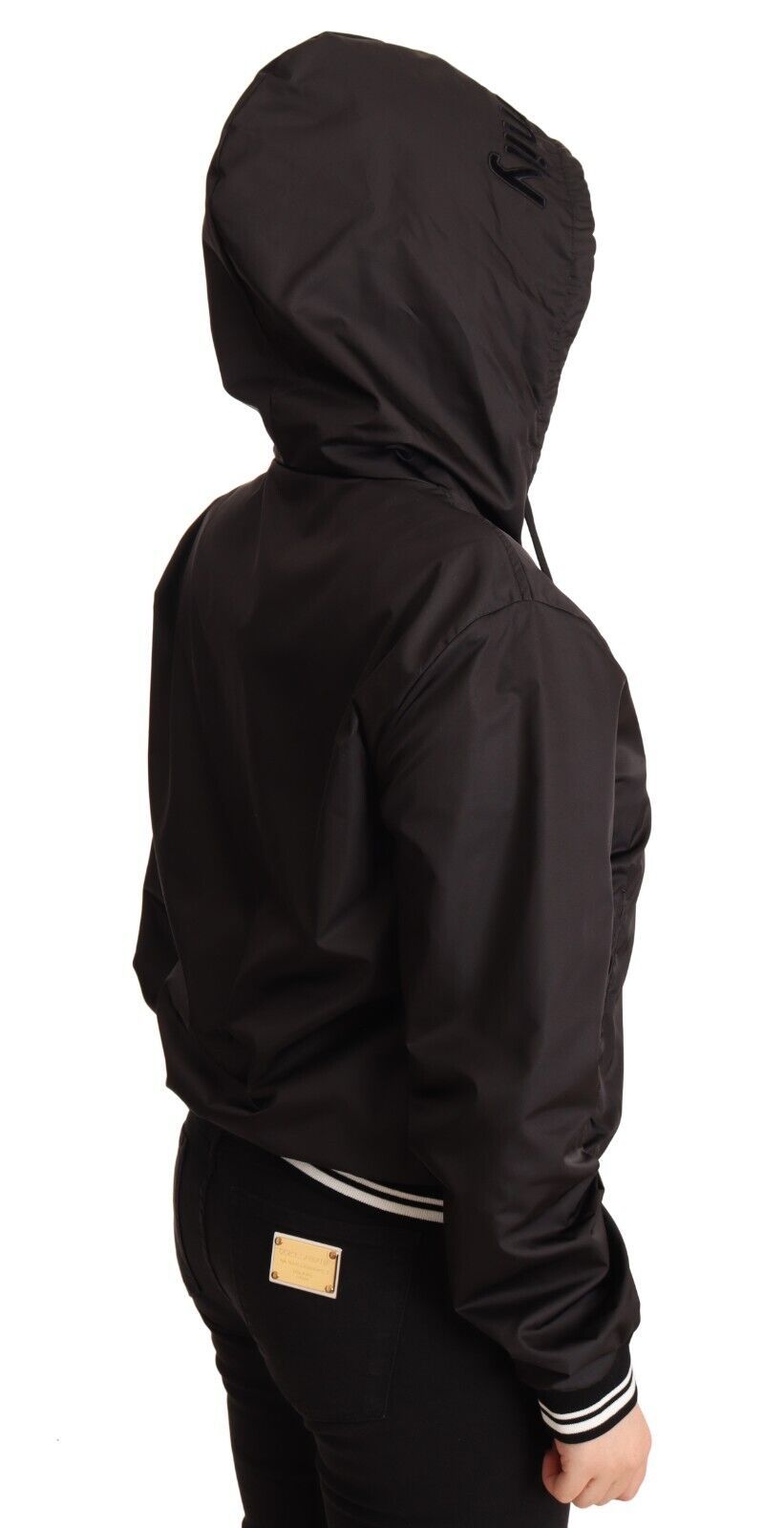 Dolce & Gabbana Elegant Black Bomber Jacket with Hood Dolce & Gabbana