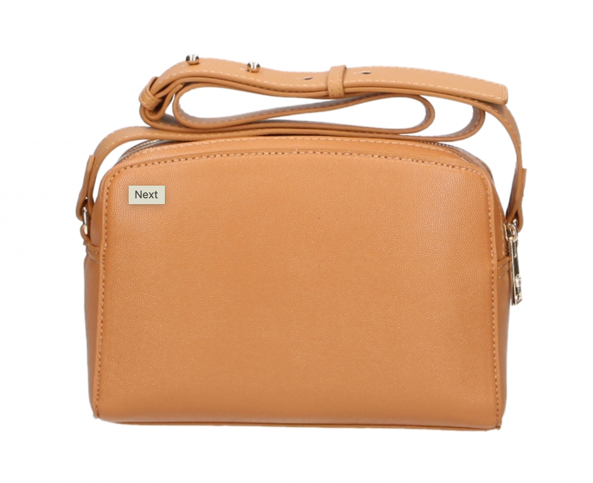 Plein Sport Chic Camel-Toned Crossbody with Double Zip Closure Plein Sport