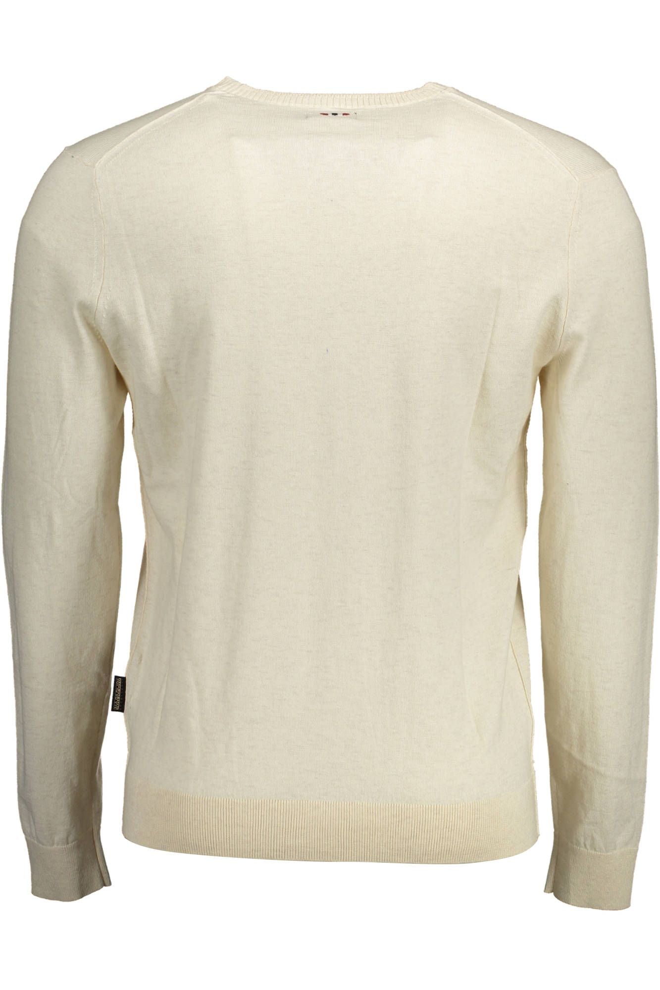 Napapijri Beige Cotton Crew-Neck Embroidered Sweater Napapijri