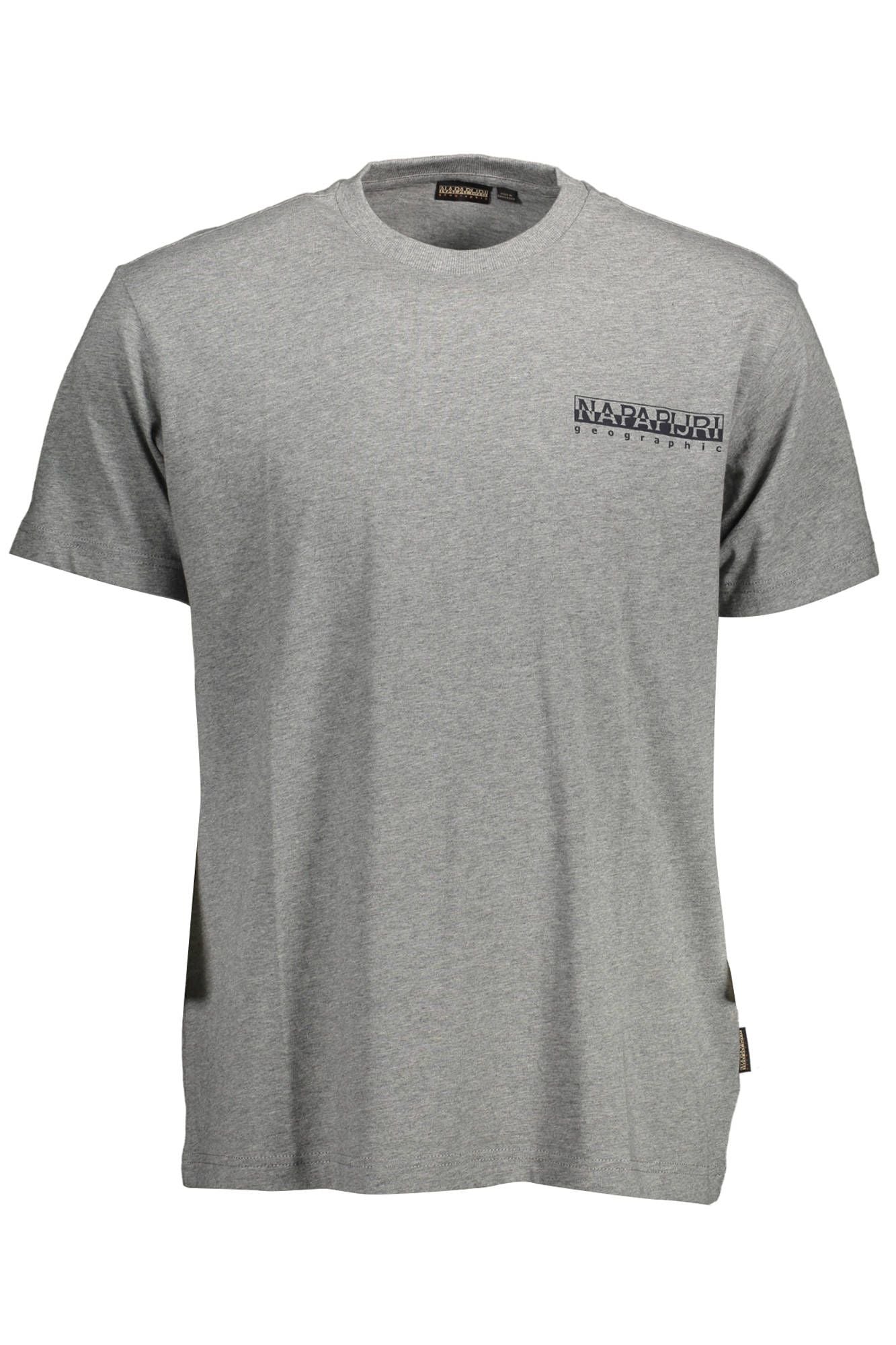 Napapijri Chic Crew Neck Logo Tee in Gray Napapijri