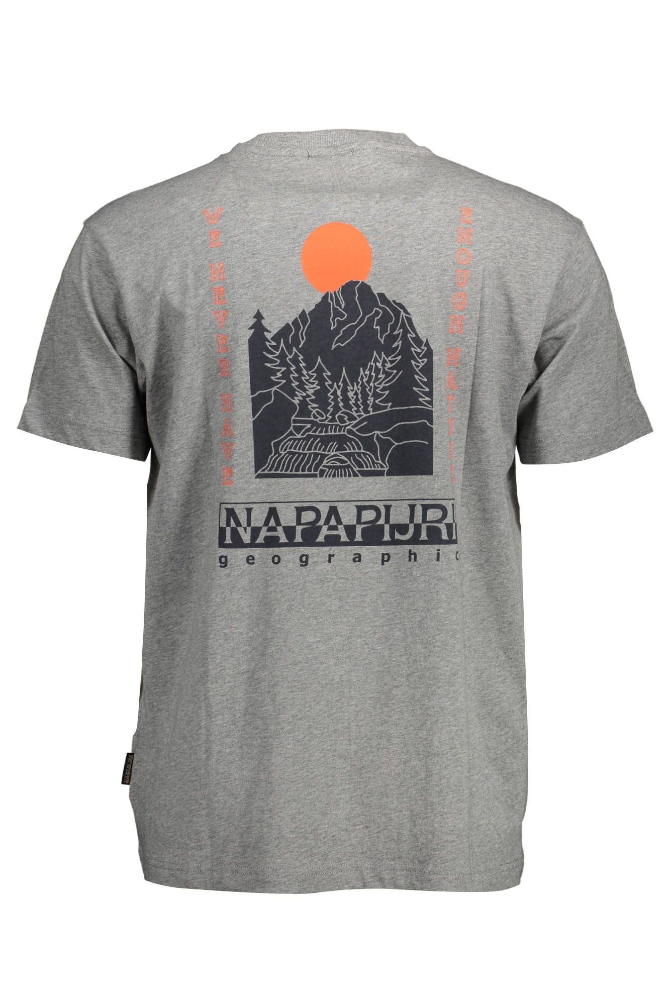 Napapijri Chic Crew Neck Logo Tee in Gray Napapijri