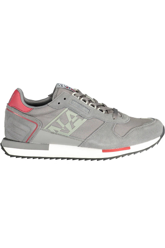 Napapijri Trendy Gray Laced Sports Sneakers Napapijri