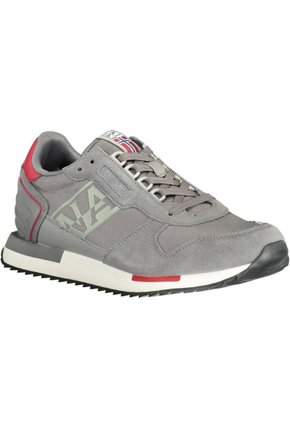 Napapijri Trendy Gray Laced Sports Sneakers Napapijri