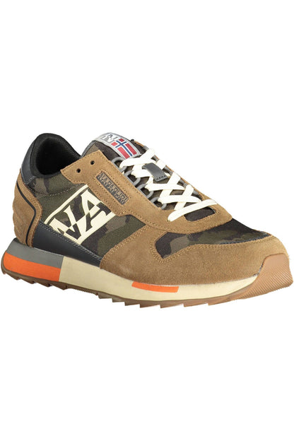 Napapijri Beige Lace-Up Sneakers with Logo Detail Napapijri