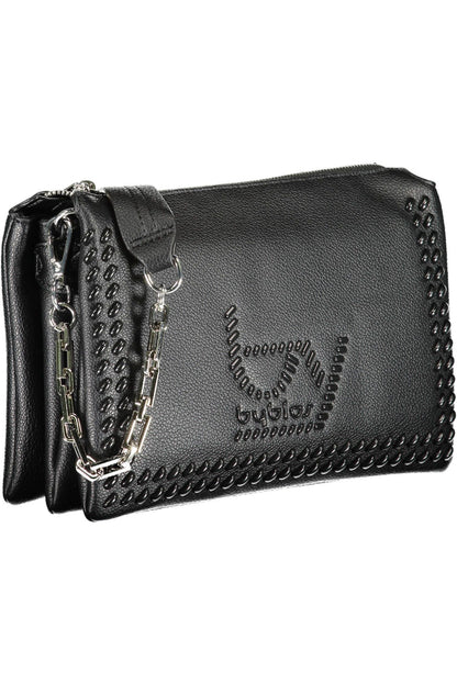 BYBLOS Elegant Chain-Handle Black Shoulder Bag BYBLOS