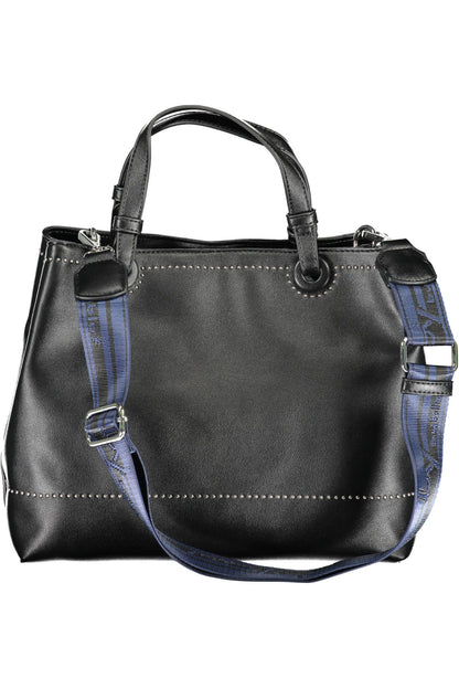 BYBLOS Elegant Black Two-Compartment Handbag BYBLOS