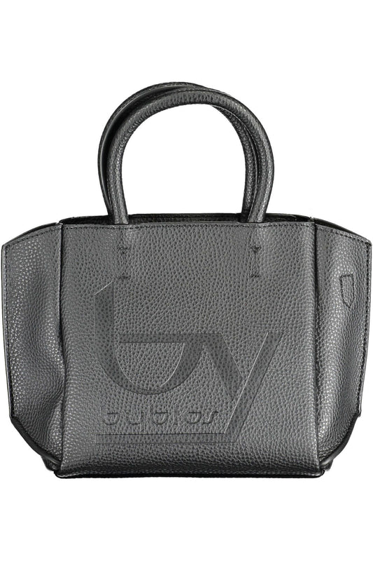 BYBLOS Elegant Black Two-Handle Tote with Shoulder Strap BYBLOS