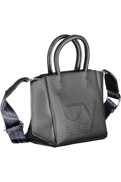 BYBLOS Elegant Black Two-Handle Tote with Shoulder Strap BYBLOS