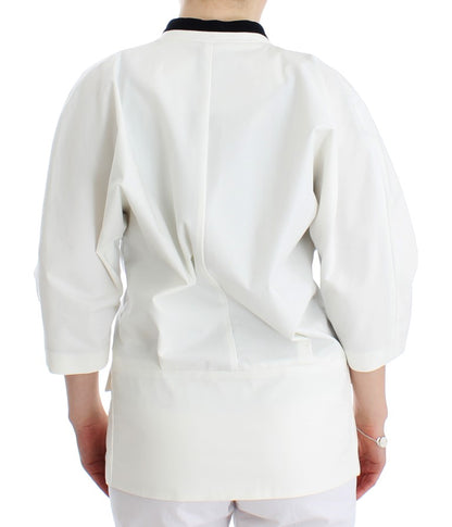 Andrea Pompilio Chic White Cotton Blend Blazer Andrea Pompilio