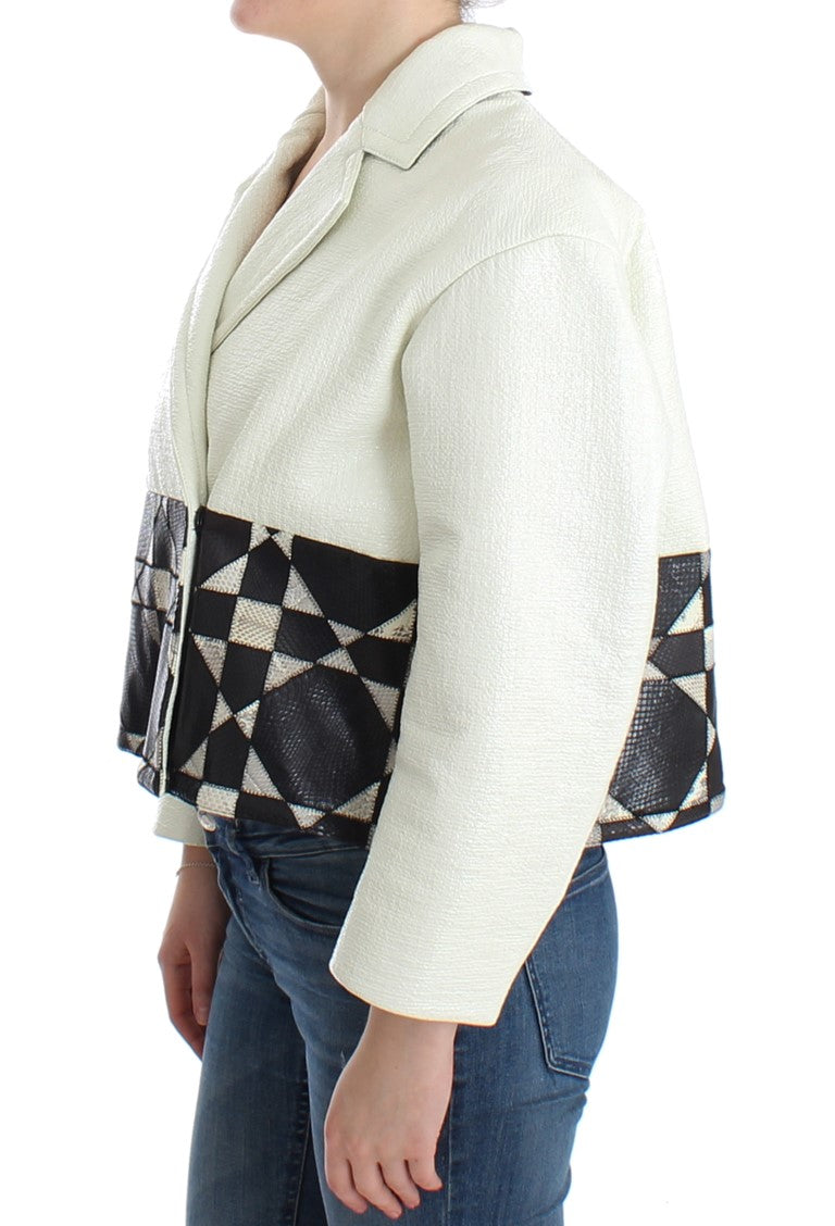 Andrea Pompilio Exclusive Black & White Leather Jacket Andrea Pompilio