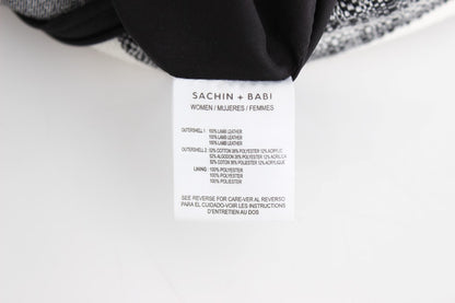 Sachin & Babi Elegant Leather Liza Skirt in Black and Gray Sachin & Babi