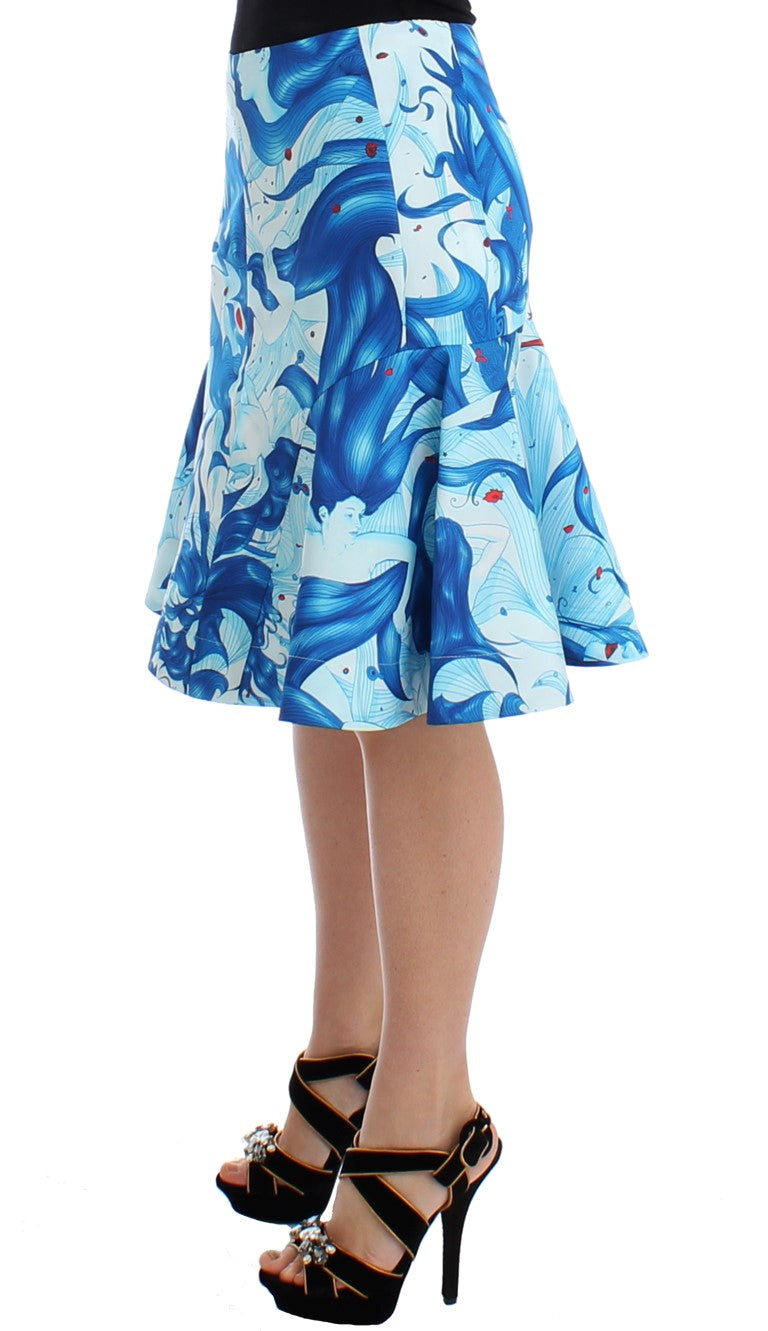 Koonhor Elegant Fresco-Print Knee-Length Skirt Koonhor