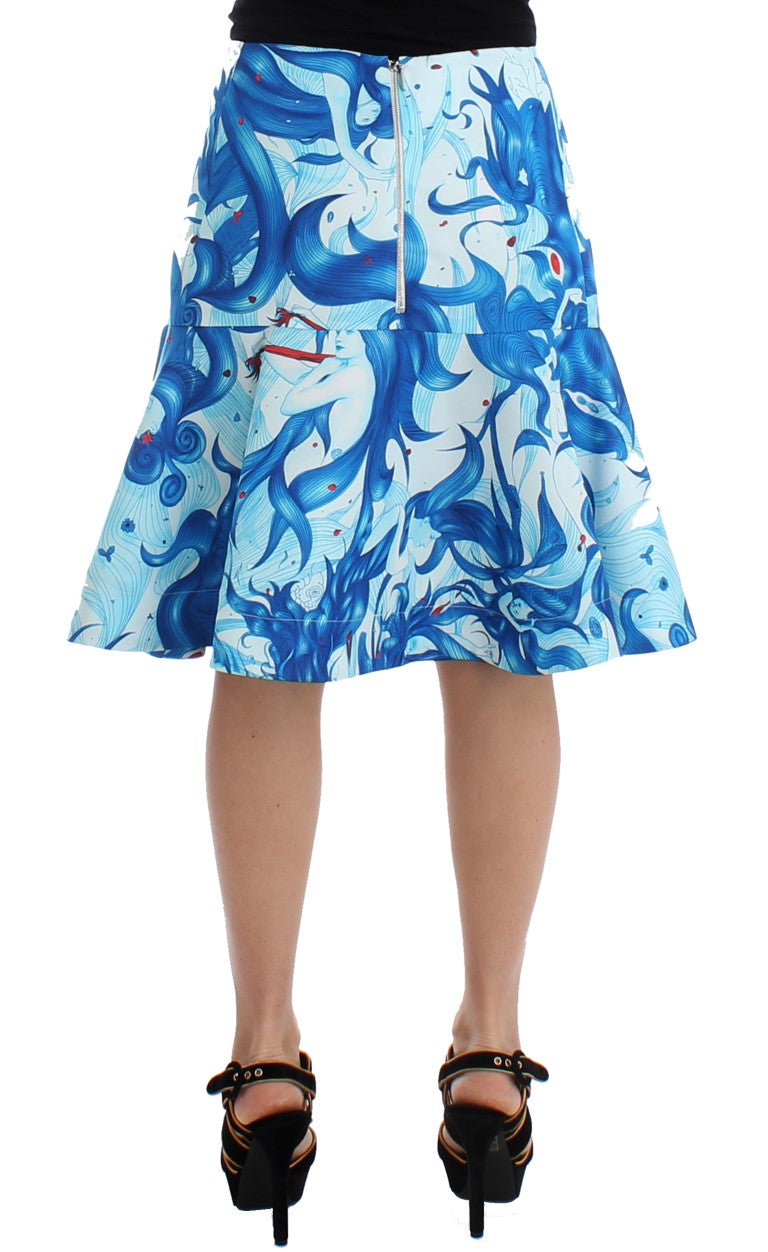 Koonhor Elegant Fresco-Print Knee-Length Skirt Koonhor