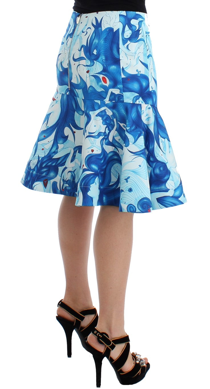 Koonhor Elegant Fresco-Print Knee-Length Skirt Koonhor