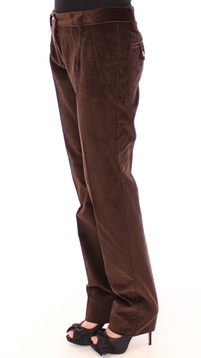 Dolce & Gabbana Elegant Brown Cotton Trousers Dolce & Gabbana