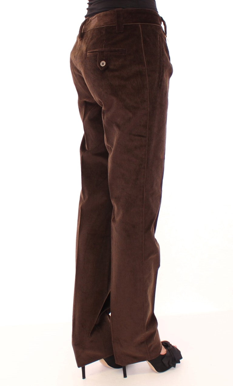 Dolce & Gabbana Elegant Brown Cotton Trousers Dolce & Gabbana