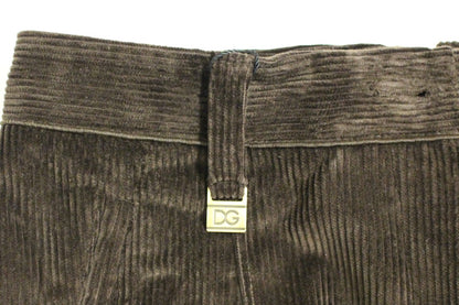 Dolce & Gabbana Elegant Brown Cotton Trousers Dolce & Gabbana