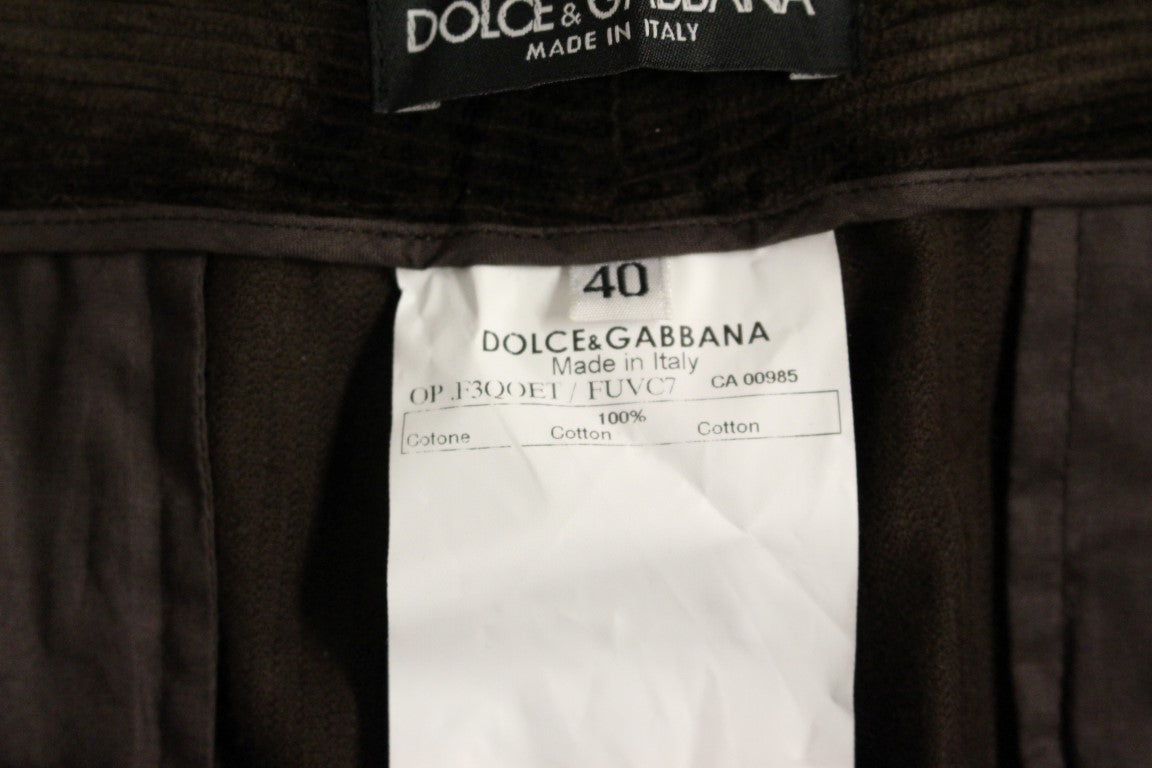 Dolce & Gabbana Elegant Brown Cotton Trousers Dolce & Gabbana