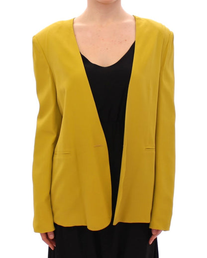 Lamberto Petri Elegant Mustard Silk Blend Jacket Lamberto Petri