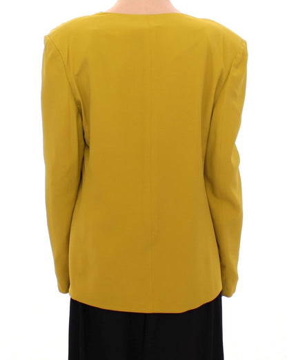 Lamberto Petri Elegant Mustard Silk Blend Jacket Lamberto Petri