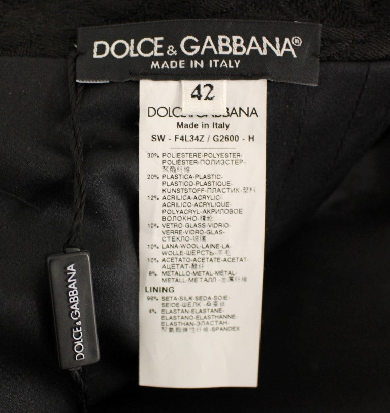 Dolce & Gabbana Black Crystal Embellished Masterpiece Skirt Dolce & Gabbana