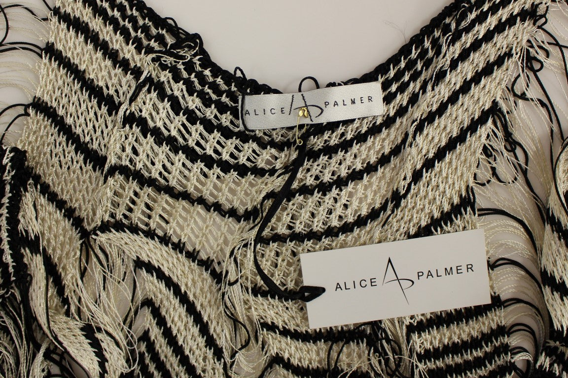 Alice Palmer Black and White Knitted Artisan Dress Alice Palmer