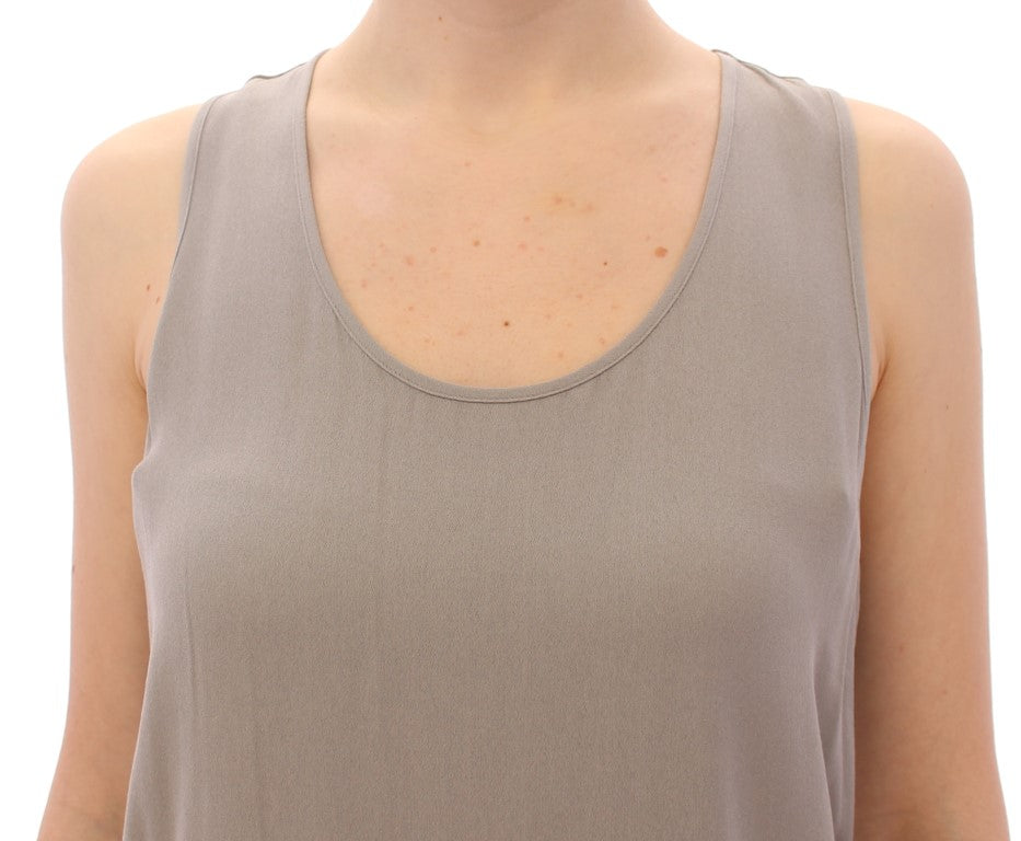 Comeforbreakfast Elegant Gray Viscose Top – Timeless Style Comeforbreakfast